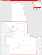 Lake of the Woods County Wall Map Red Line Style